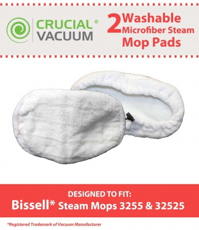 Green Label Brand 2 Pack Replacement Microfiber Steam Mop Pads For Bissell Power