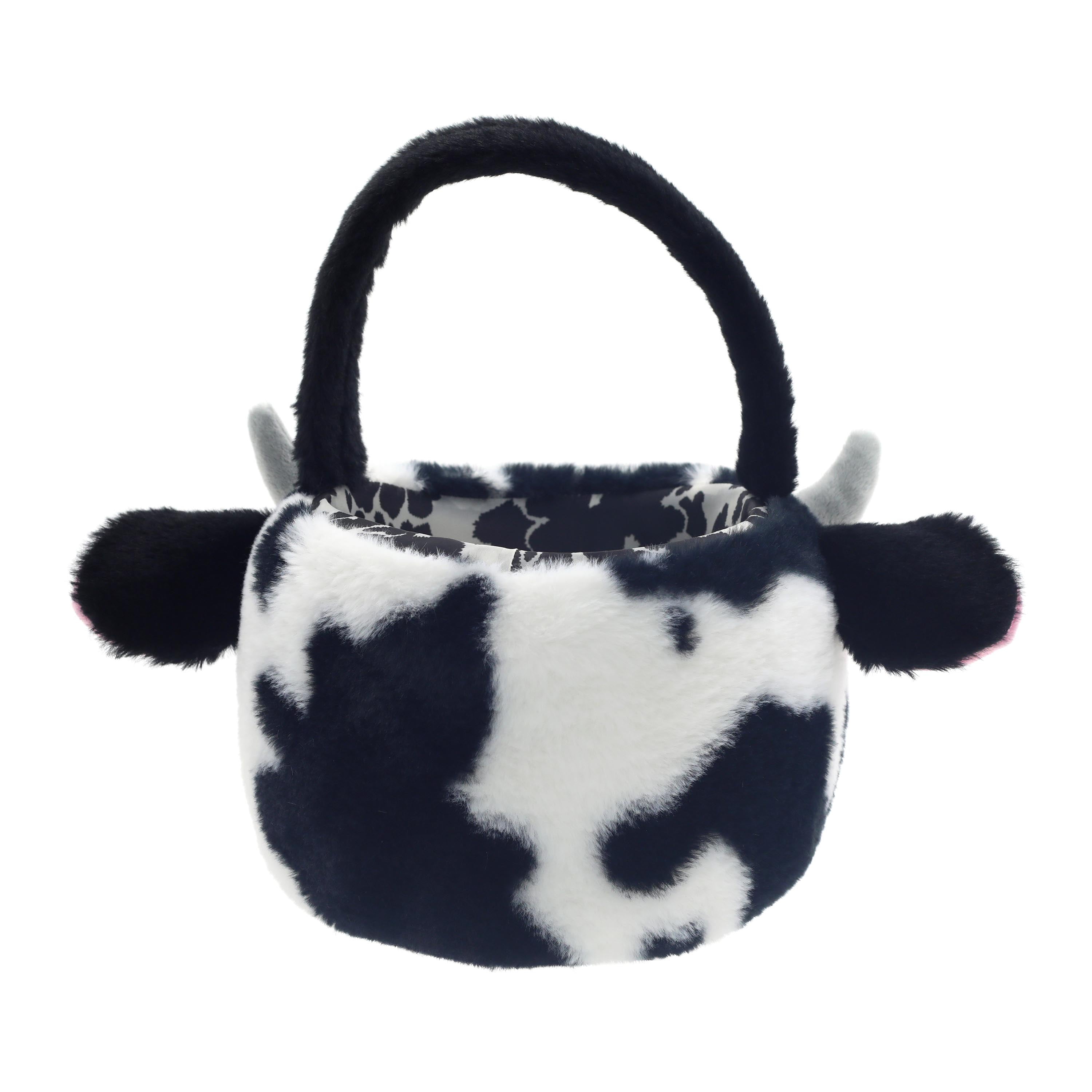 White and Black Cow Easter Basket
