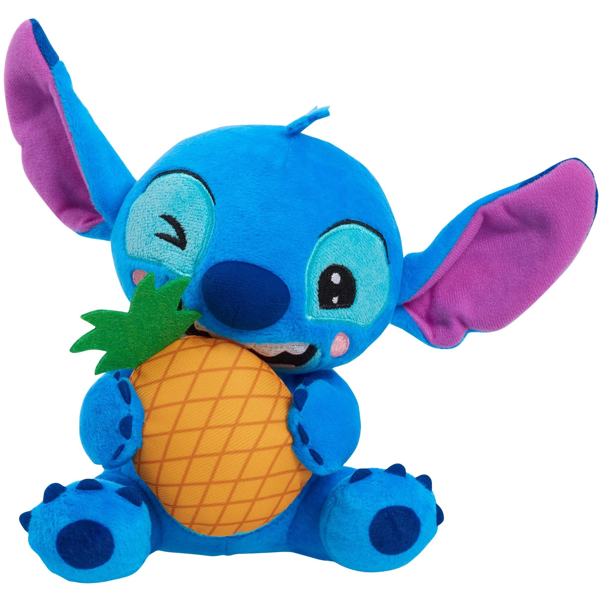 Disney Stitch Small Plush Stitch and Pineapple, Stuffed Animal, Blue, Alien, Officially Licensed Kids Toys for Ages 2 Up, Easter Basket Stuffers and Small Gifts