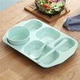 thumbnail image 2 of Unbreakable Divided Plates, 6 Compartments Wheat Straw Section Plates Plastic Dinner Plate Sets for Adults, School Lunch Trays, Microwave & Dishwasher Safe, 2 of 3