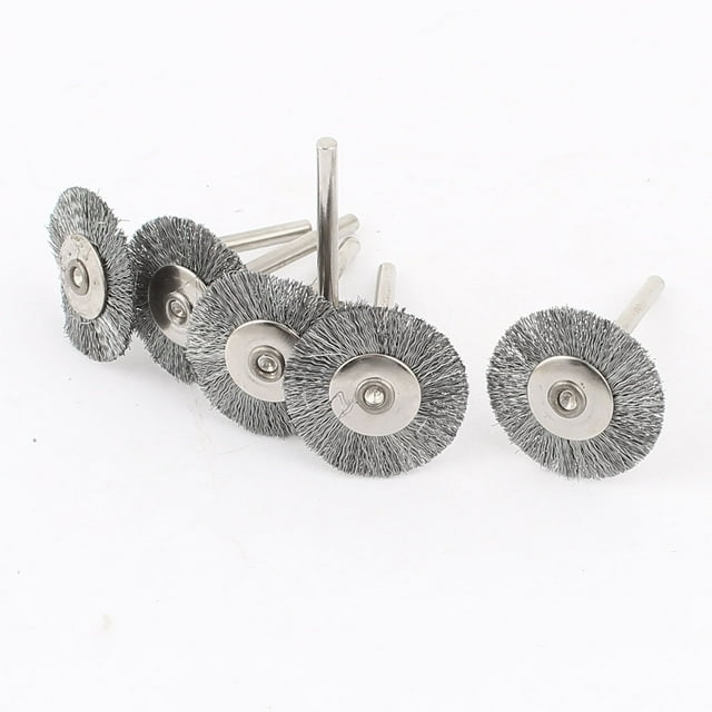 6 Pcs 3mm Shank 1" Dia Cepillo de Alambre Rueda de Pulido y Abrillantado Herramienta Rotativa