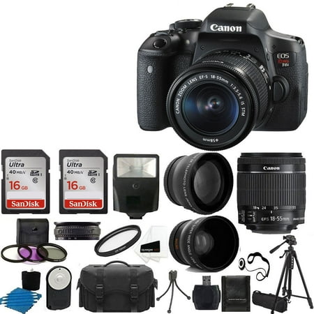 Canon EOS Rebel T6i DSLR Camera + EF-S 18-55mm IS STM Lens +
