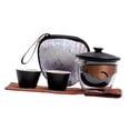 thumbnail image 3 of Juego de té portátil Juego de té con estuche Juego de tetera y taza portátil Juego de servicio de té para exteriores Oficina Senderismo Inauguración negro, 3 of 8