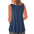 thumbnail image 5 of XuJwPNcy Summer Tank Tops for Women Loose Fit Pleated Scoop Neck Sleeveless Tops Curved Hem Flowy Trendy Clothes Outfits, 5 of 6