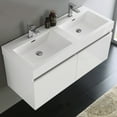 Fresca Fcb8012I Mezzo 47" Wall Mounted Double Basin Vanity Set White