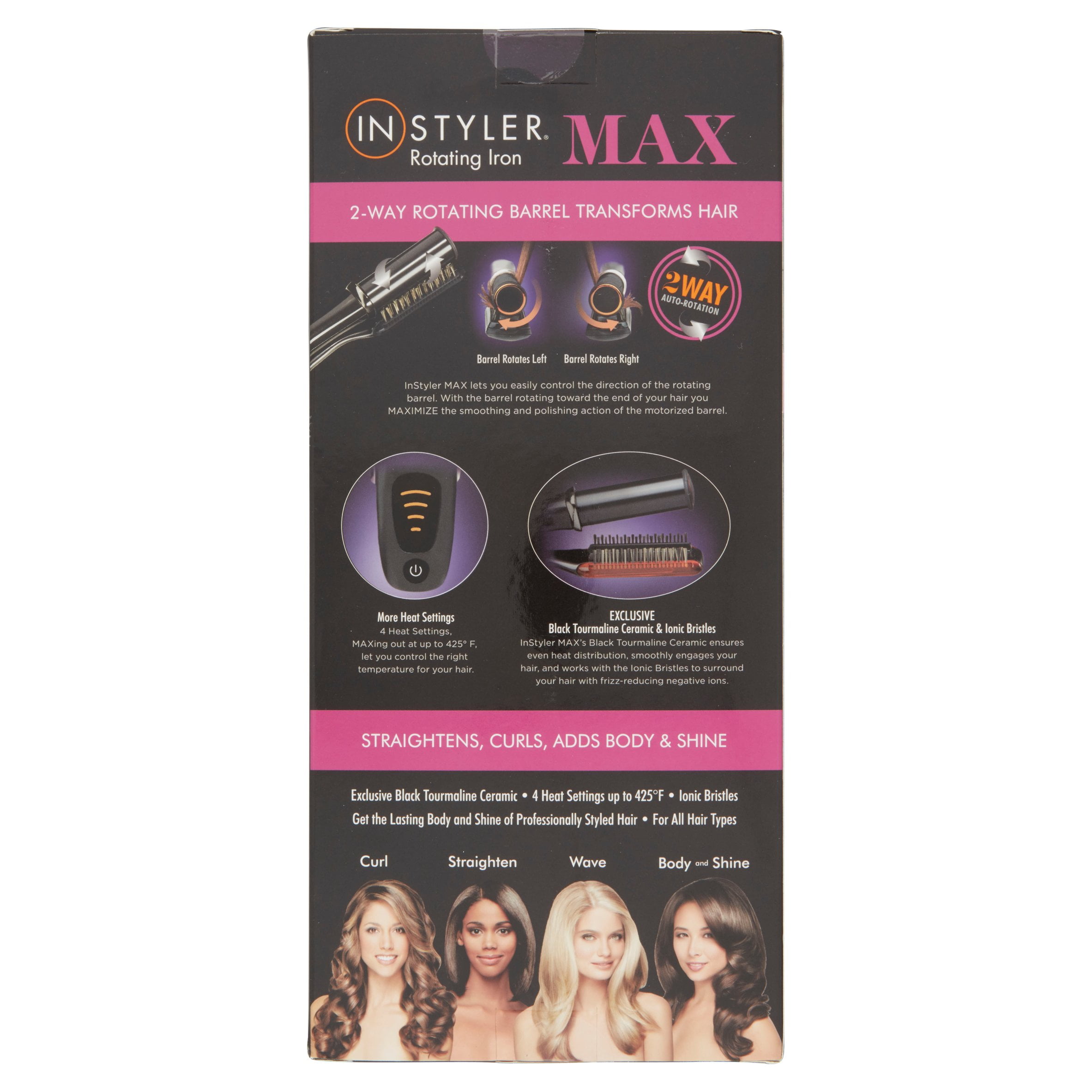 Instyler Max 2 Way Rotating Iron Pink 1 1 4 Inch Walmart Com