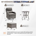 thumbnail image 2 of Planntonneo 5 Pieces Wicker Patio Furniture Set-2 Swivel Rockers with 6-inch Thick Cushions, 2 Ottomans and Rattan Table, Outdoor Conversation Set for Garden Porch Backyard, Grey/Grey, 2 of 12