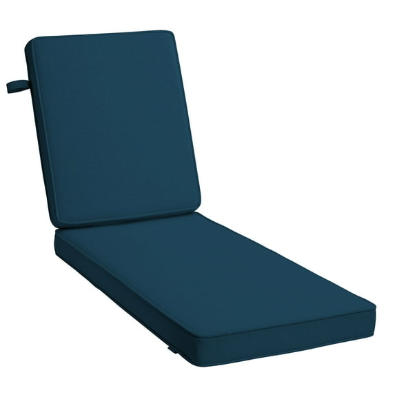 ARDEN Foam Outdoor Double Welted Chaise Lounge Cushion, 21 x 72, made with ProFoam, Rain-proof, Fade Resistant, Classic Navy Woven Solid