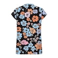 thumbnail image 5 of Mifsaly Vacation Tops for Women Floral Print V-Neck Short Sleeve Blouses Comfortable Relaxed Office Work Shirts Weekend Going Out Summer Outfits XL, 5 of 6