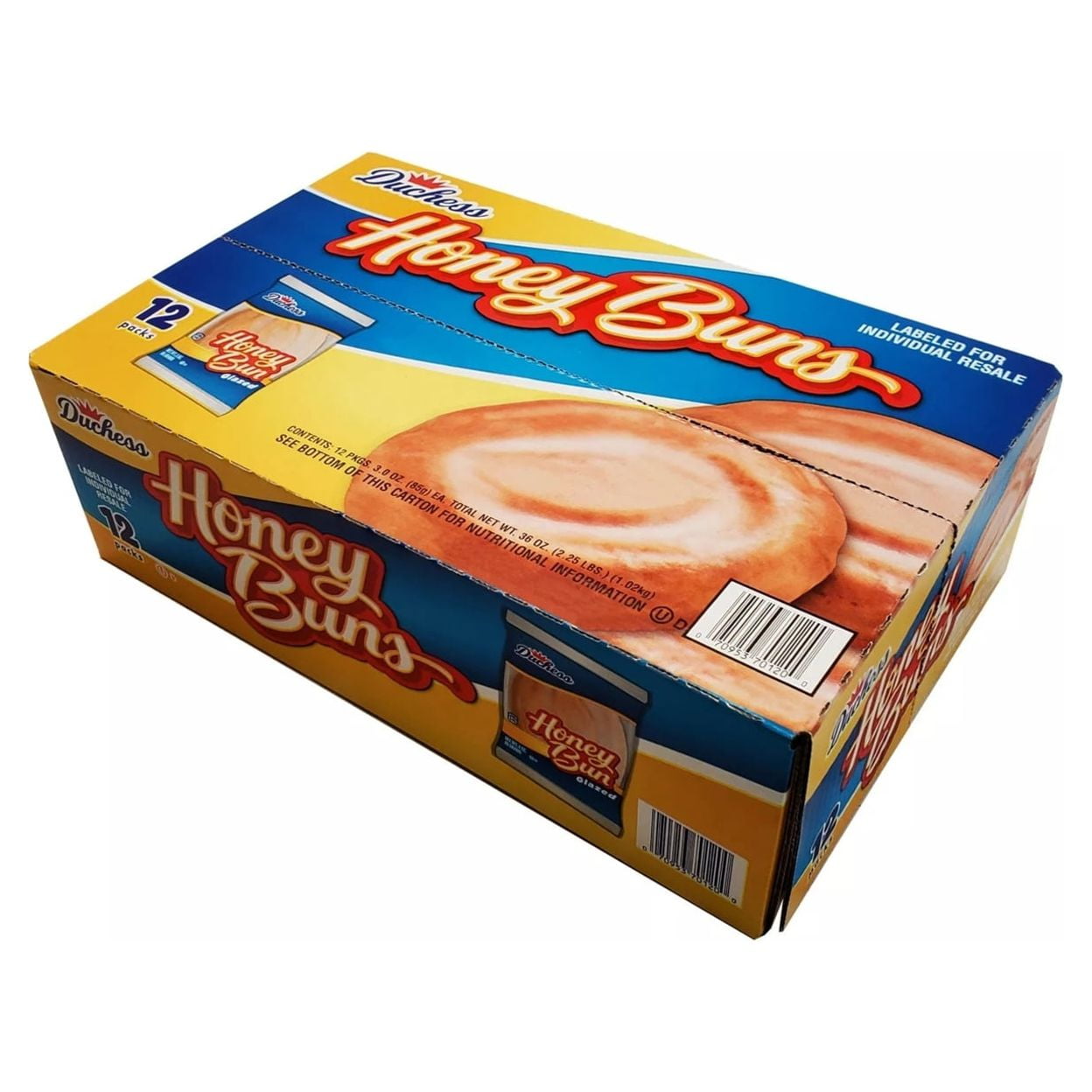 Duchess Honey Buns, Perfect for Lunches and Snacks, 3 Ounce - Pack 