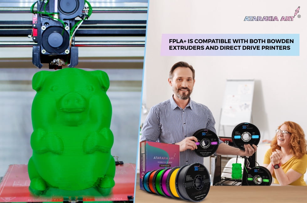 ATARAXIA ART Flexible PLA Filament,1Kg/2.2lb,Better Than TPU,89A Shore Hardness,Patent Formula,With Filament Storage Bag,Pantone Match,FPLA Brown
