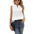 thumbnail image 3 of Txlixc - Camiseta sin mangas para mujer, color sólido para adultos, con ribete de encaje, sin mangas, con cuello en V, chaleco suelto Txlixc Moda, 3 of 7