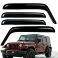 thumbnail image 2 of 4 Pcs Front Rear Sun Rain Guard Outside Mount Window Visors for 2007-2018 Jeep Wrangler JK 4-Door, 2 of 5