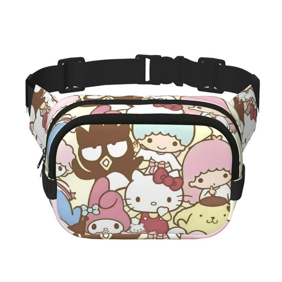 Saiise Sanrio Print Fanny Pack Crossbody Bag for Women and Men, Belt Bag for Hiking Bum Bag with Adjustable Strap, Waist pack for Running Workout Sports Travel