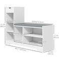 thumbnail image 3 of HOMCOM Upholstered Entryway Shoe Bench with Storage Drawer Open Shelf, 3 of 10