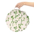 thumbnail image 2 of Floral Round Floor Cushion with Handle, Repeating Pastel Rose Flowers Naive Simple Illustration, Decorative Pillow for Living Room & Dorms, 18" Round, Fern Green Ivory, by Ambesonne, 2 of 4