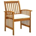 thumbnail image 5 of vidaXL Garden Dining Set Cream white Solid Acacia wood Standard Durable, 5 of 8