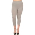 thumbnail image 2 of LAVRA Women's Plus Size Capri Legging Cropped Solid Stretchy Nylon Pants, 2 of 5