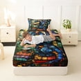 thumbnail image 4 of Feelyou Western Magic Dragon Twin Sheet Sets for Kids Boys Teens, Study Animal Bedding, Blue Gold, 3pcs, 4 of 5