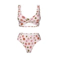 thumbnail image 4 of Daiia Hand Drawn Strawberry Women's Bikini Set Two Piece Swimsuit High Waisted Bikini Adjustable Straps Bikini Perfect for Beach, Pool, and Summer Vacation-, 4 of 9