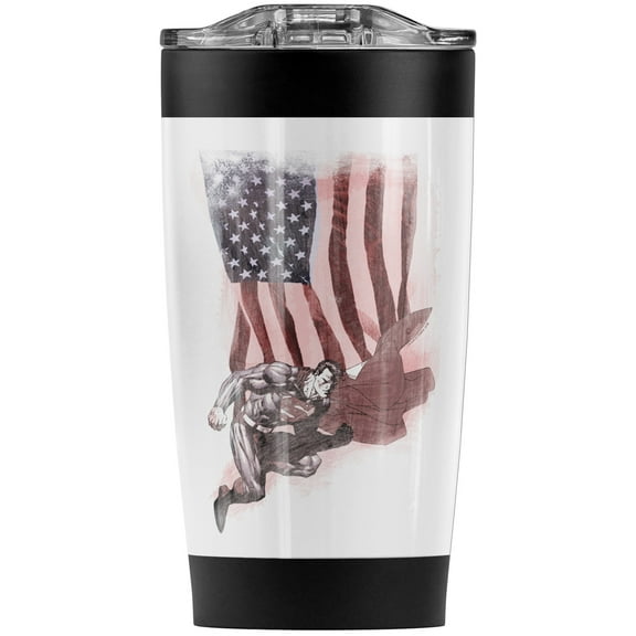 Superman Super American Stainless Steel Tumbler 20 oz Coffee Travel Mug/Cup, Vacuum Insulated & Double Wall with Leakproof Sliding Lid | Great for Hot Drinks and Cold Beverages