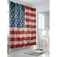 thumbnail image 5 of American Flag Waterproof Fabric Shower Curtain, Vintage Blue Red USA Flag Shower Curtain for Bathroom Curtains Bathtubs Hotel Washable Shower Curtains with 12 Hooks Standard 66x72, 5 of 6