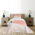 thumbnail image 4 of Ambesonne Salmon Quilted Bedspread Set 2 Pcs, Wedding Umbrella, Twin Size, Salmon and White, 4 of 5