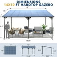 thumbnail image 3 of Outdoor Pergola Gazebo,Wall-Mounted Lean to Metal Awning Gazebo with Roof, Heavy Duty Metal Awnings, Large Panel Roof Pergolas and Gazebo for Patio,Decks,Backyard, Weather Resistent, 3 of 7