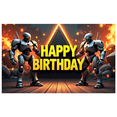 thumbnail image 1 of Happy Birthday Backdrop Banner for Robot Themed Parties Photo Backgrounds Celebration Events Stage Decor Festive Display SciFi Gatherings, 1 of 3