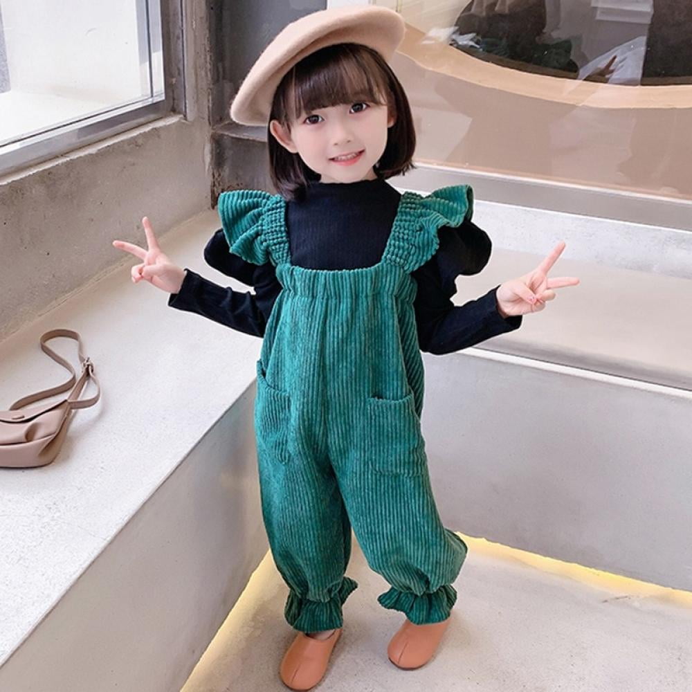 2-piece Kid Girl Letter Print Tie Knot Long-sleeve Tee and Cargo Pants Set