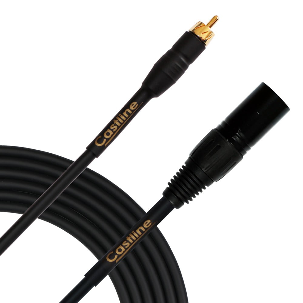 2 ft castline gold rca to xlr male audio patch cable mogami 2549
