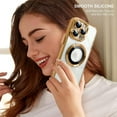 thumbnail image 6 of Compatible with iPhone 15 Pro Case Plating Magnetic Crystal [ Support Compatible with Magsafe ] Luxury Case Camera Protection Cover Screen Protector Cover Girls Women Phone Case -Gold, 6 of 12