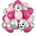 thumbnail image 1 of 50 Uds. Globos de vaca rosa, roja y rosa, globos con estampado de vaca, globo plateado metálico, globos de látex rosa claro rosa intenso, 1 of 5