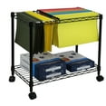 thumbnail image 4 of Oceanstar Portable 1-Tier Metal Rolling File Cart with Swivel Casters, 24 L x 12.4 W x 22 H inches, Black Color, 4 of 7