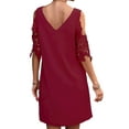 thumbnail image 3 of Enwejyy Women's Sundress Casual Heart Print Short Sleeve Cold Shoulder Lace Tank Dress, 3 of 3