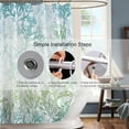 thumbnail image 4 of Nautical Coastal Waterproof Fabric Shower Curtain,Tropical Coral Beach Shower Curtains Sets for Bathroom,Ocean Blue and Teal Bath Curtain with 12 Hooks 72x72 Inches, 4 of 6