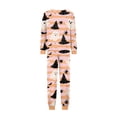 thumbnail image 4 of Halloween Pajamas, Halloween Matching Family Pajamas Pink Witch Hat Ghost Spider Ghost Print Long Sleeve 2 Piece Pj Set Cozy Sleepwear Nightwear Loungewear Winter Holiday Festive Season Photo Outfit, 4 of 6