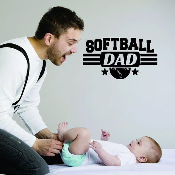 Living Room Art Softball Dad Sport Teen Boy Girl 16x24 Inches