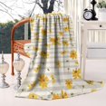 thumbnail image 2 of Beige Daisy Flower Yellow Blooms Pattern Blanket,Comfortable Soft Lamb Wool Throw Blanket,All Season,Warm Lightweight Blankets for Sofa Bed Couch Living Room Chair,40"x50", 2 of 4