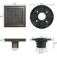 thumbnail image 4 of Neodrain 6 In Square Shower Drain with Oil Rubbed Bronze Removable Quadrato Pattern Grate,PVC Shower Drain Base and Rubber Gasket, 6" Shower Drain With WATERMARK&CUPC Certified, Includes Hair Strainer, 4 of 6