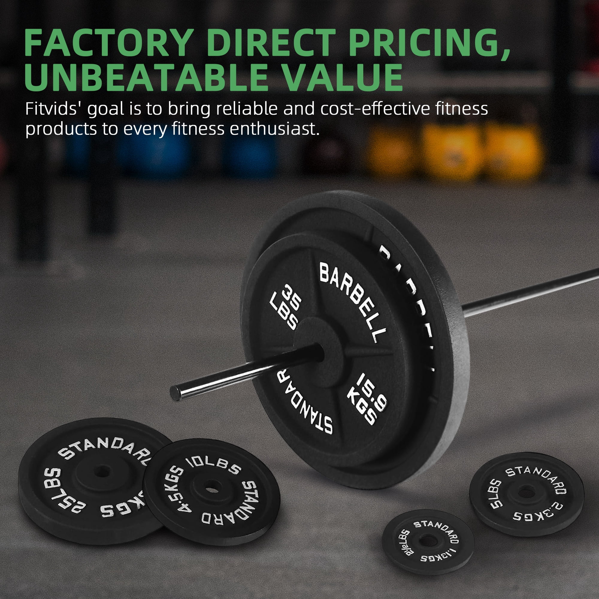 BalanceFrom Classic Weight Plates, Cast Iron, 5 Pound