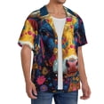 thumbnail image 2 of Daiia Colorful Daisy Sunflower Cow Men's Linen Shirts Short Sleeve Casual Shirts Button Down Shirt for Men Beach Summer Wedding Shirt-Large, 2 of 6