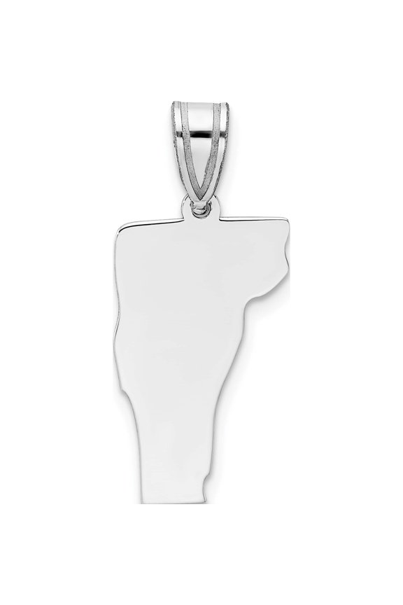 Sterling Silver Silver/Rhodium-Plated Vermont State Pendant Made In United States xna707ss-vt