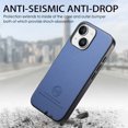 thumbnail image 4 of Designed for iPhone 14 Classic Case, Slim Leather Luxury Business PU Non-Slip Texture Grip Shockproof Bumper Protective Phone Cover Men Women For iPhone 14,Blue, 4 of 8