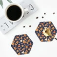 thumbnail image 4 of Zufioo Gingerbread Delights Print Leather Coaster Set, Decorative PVC Coasters 4-pack - Scald and Stain-resistant, Suitable for Home, Cafes, Restaurants-Hexagon, 4 of 6