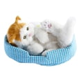 thumbnail image 4 of Toy de mascota interactivo relleno gato compañero gato dormido en estera regalo para niños para niños niñas simulación versátil encantadora gato Gato naranja de cabeza, 4 of 8