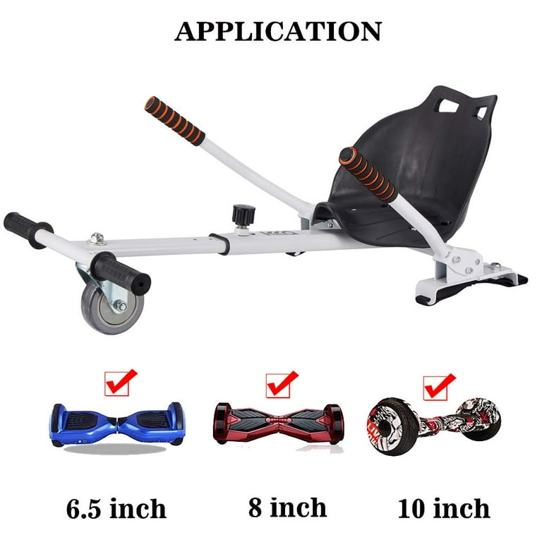 All In One 1 Hover Cart Attachment For Hoverboard Transform your Hoverboard into a Go Kart with Hovercart White Walmart