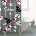thumbnail image 4 of Gray Christmas Snowman Pattern Shower Curtain 72"x72" ,Bathroom Decorative Shower Curtains Set with 12 Hooks,Modern Waterproof Washable Shower Curtain, 4 of 6