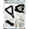 thumbnail image 6 of Xuanfei Women Open Front Button-Up Trim Details Long Sleeve Crop Cardigan, 6 of 7