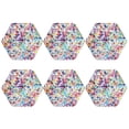 thumbnail image 2 of Pofeuu Colorful Watercolor Dots Print Leather Coasters Set of 6, Round Cups Mugs Mat Pad for Home Kitchen Heat Resistant Drink Coasters,Hexagon, 2 of 7